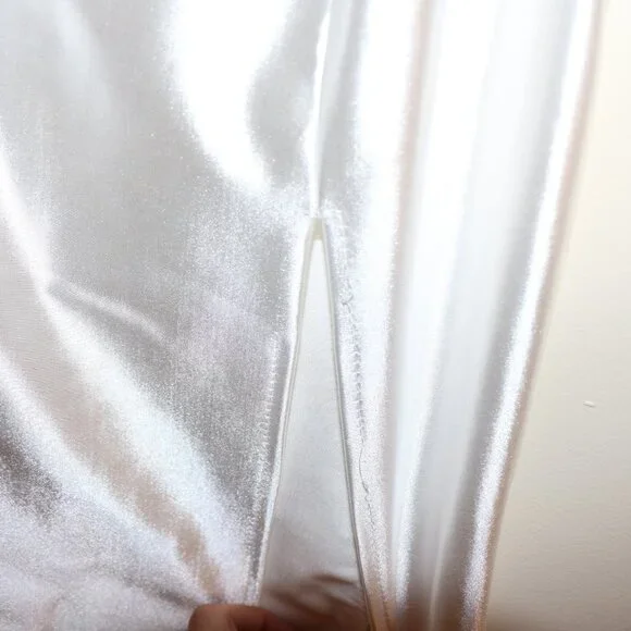 WHITE SATIN STRAP DRESS - Picture 5 of 11